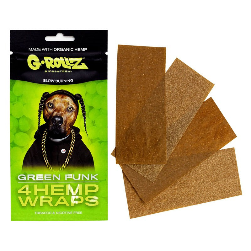 4 Hemp Wraps G-Rollz Green Funk